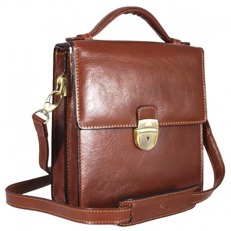 Geanta Unisex, piele maro, 18.5x22cm, TONY PEROTTI - Versilia Collection