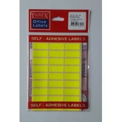 Etichete autoadezive color, 12 x 30 mm, 300 buc/set, Tanex - galben fluorescent