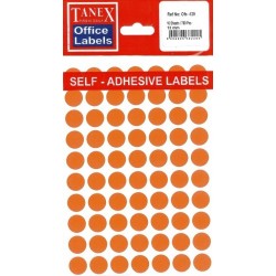 Etichete autoadezive color, D13 mm, 700 buc/set, Tanex - 5 culori asortate
