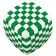 V-cube, 7 randuri, colturi rotunjite, Illusion - verde/alb