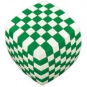 V-cube, 7 randuri, colturi rotunjite, Illusion - verde/alb