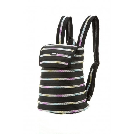 Rucsac ZIP..IT - negru/culori curcubeu