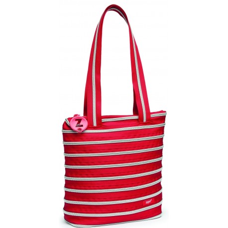 Geanta ZIP..IT Premium Tote - rosu/argintiu