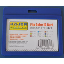 Suport PP tip flip, pentru carduri, 85 x 55mm, orizontal, 5 buc/set, KEJEA - bleumarin