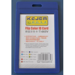 Suport PP tip flip, pentru carduri, 55 x 85mm, vertical, 5 buc/set, KEJEA - bleumarin