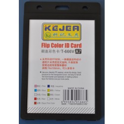 Suport PP tip flip, pentru carduri, 74 x 105mm, orizontal, 5 buc/set, KEJEA - negru
