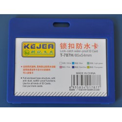 Suport PP water proof snap type, pentru carduri, 85 x 55mm, orizontal, 5 buc/set, KEJEA - transpar