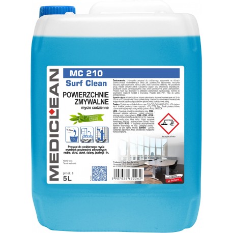 Detergent pentru curatarea suprafetelor lavabile Mediclean MC210, 5L - ceai verde