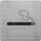 Placuta cu pictograma ALCO, din otel inoxidabil, imprimate cu negru - fumatul permis