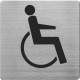 Placuta cu pictograma ALCO, din otel inoxidabil, imprimate cu negru - persoane cu handicap