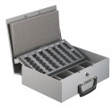 Caseta (cutie) metalica pentru bani, 355 x 275 x 102 mm, tavita monezi euro, ALCO - gri