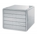 Suport plastic cu 5 sertare pentru documente, HAN iBox - argintiu