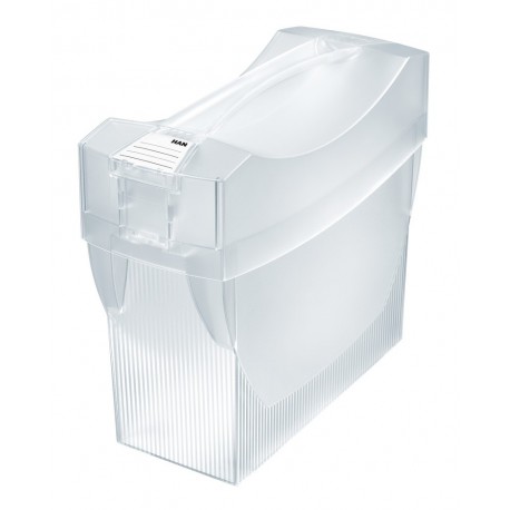 Suport plastic pentru 20 dosare suspendabile, cu capac, HAN Swing Comfort - transparent mat