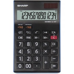 Calculator de birou, 14 digits, 176 x 112 x 13 mm, SHARP EL-145TBL - negru