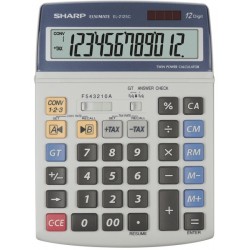 Calculator de birou, 12 digits, 195 x 140 x 23 mm, SHARP EL-2125C - gri