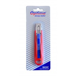 Cutter basic Optima, lama trapezoidala SK5, auto-retractabil, sina metalica, ABS