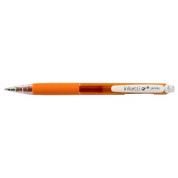 Pix cu gel PENAC Inketti, rubber grip, 0.5mm, corp orange transparent - scriere orange