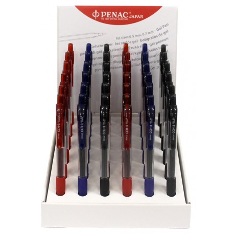 Display pixuri cu gel PENAC CCH-3, rubber grip, 0.5mm, 36 buc/display - culori asortate