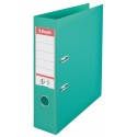 Biblioraft ESSELTE No. 1 Power, A4, plastifiat PP/PP, margine metalica, 75 mm - menta