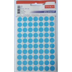 Etichete autoadezive color, D13 mm, 700 buc/set, Tanex - albastru