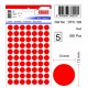 Etichete autoadezive color, D13 mm, 700 buc/set, Tanex - rosu