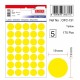 Etichete autoadezive color, D19 mm, 350 buc/set, Tanex -galben