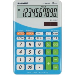 Calculator de birou, 10 digits, 149 x 100 x 27 mm, SHARP EL-M332BBL - gri/bleu