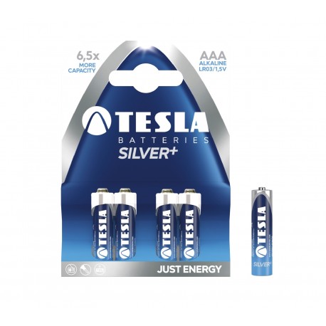 Baterii alkaline LR03, AAA, 4 buc/set, Tesla Silver