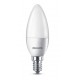 Bec LED tip lumanare 5,5W echivalent 40W, transparent, E14, alb cald - Philips