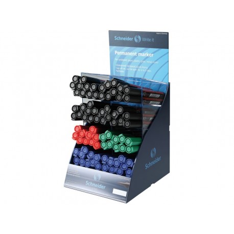 SIS Display SCHNEIDER Maxx 130, 80 markere permanente (40-negre, 20-albastre, 10-rosii, verzi)