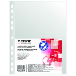 Folie protectie pentru documente A4, 30 microni, 100folii/set, Office Products - cristal