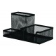 Organizer metalic Mesh, de birou, 3 compartimente, Q-Connect - negru