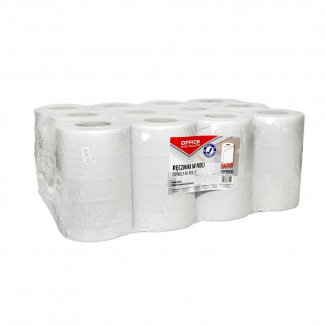 Prosop rola mini hartie reciclata alb,50m, 2 straturi, 12pcs, Office Products