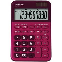 Calculator de birou, 10 digits, 149 x 100 x 27 mm, dual power, SHARP EL-M335BRD - rosu