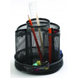 Organizer metalic Mesh, de birou, rotativ, Q-Connect - negru