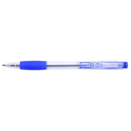 Pix cu mecanism, rubber grip, varf 0.7mm, Office Products - albastru