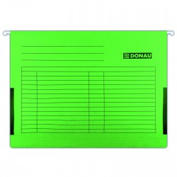 Dosar suspendabil cu burduf si eticheta , bagheta metalica, 5 buc/set, DONAU - verde