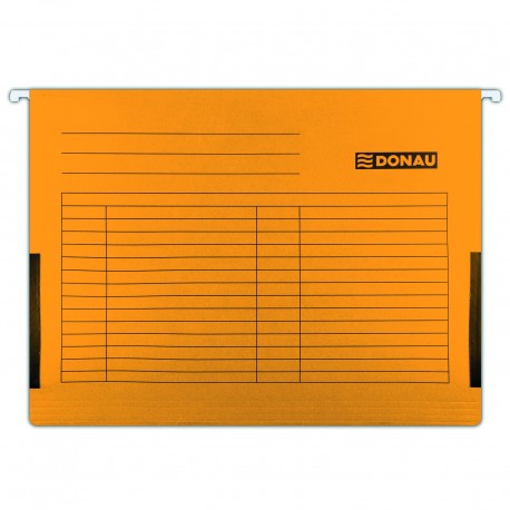 Dosar suspendabil cu burduf si eticheta , bagheta metalica, 5 buc/set, DONAU - orange