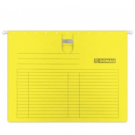 Dosar suspendabil cu sina, carton 230g/mp, bagheta metalica, 5 buc/set, DONAU - galben