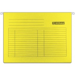 Dosar suspendabil cu eticheta, bagheta metalica, carton 230g/mp, 5 buc/set, DONAU - galben