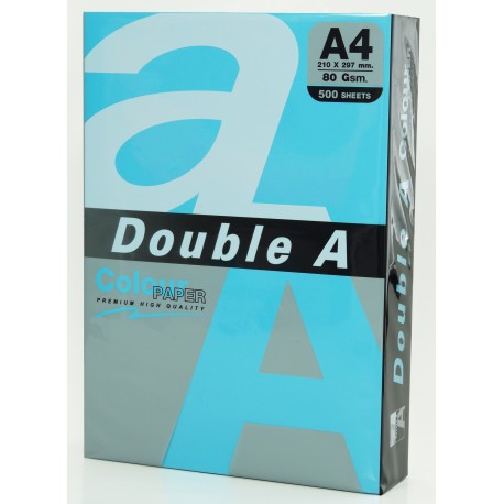 Hartie color pentru copiator A4, 80g/mp, 100coli/top, Double A - albastru intens