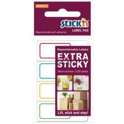 Etichete autoadezive 18 x 44 mm, 4 x 120 etichete/set Stick"n Extra sticky label - albe cu chenar co