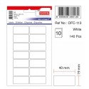 Etichete autoadezive albe, 19 x 40 mm, 140 buc/set, Tanex