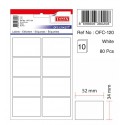 Etichete autoadezive albe, 34 x 52 mm, 80 buc/set, Tanex