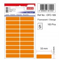 Etichete autoadezive color, 13 x 50 mm, 200 buc/set, Tanex - orange fluorescent