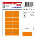 Etichete autoadezive color, 19 x 40 mm, 140 buc/set, Tanex - orange fluorescent