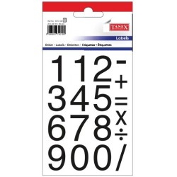 Etichete cu cifre + semne matematice, 25 x 25 mm, 36buc/set, TANEX