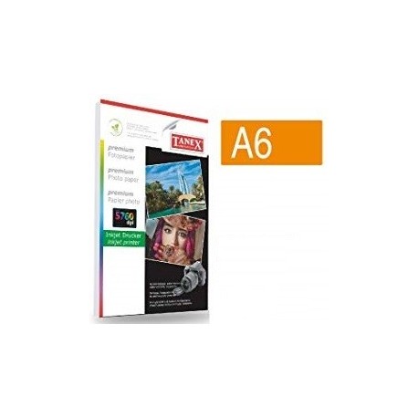 Hartie foto lucioasa, pentru inkjet, A6 - 100 x 150mm - 240gsm, 50 coli/top, TANEX