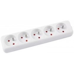Prelungitor cu 5 prize, lungime - 3 metri, Office Products - alb