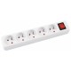 Prelungitor cu 5 prize, lungime - 3 metri, cu intrerupator, Office Products - alb